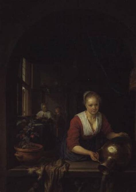Maid Servant At A Window Gerard Dou As Art Print Or Hand Painted Oil