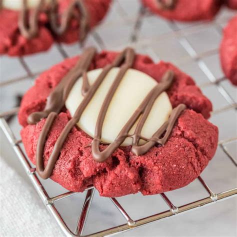 Red Velvet Thumbprint Cookies Julies Eats And Treats