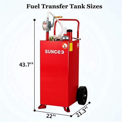Suncoo 30 Gallon Fuel Tank On Wheels Portable Gas Caddy Fuel Storage