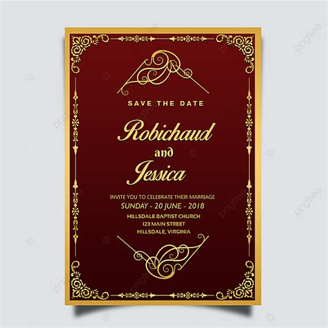 wedding invitation card design template  gold floral frame template