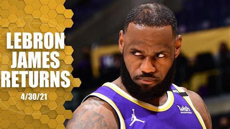 lebron james returns to the lakers from ankle sprain vs the kings nba on espn youtube