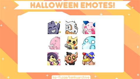 Free Emotes Halloween Pack Twitchdiscord Kenkuarchives Ko Fi