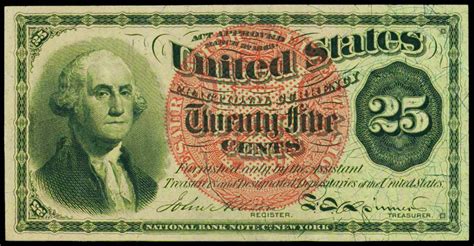 Fractional Currency 25 Cents Washington Note 1863 Fourth