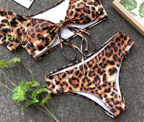 2021 Swimsuit Custom Sexy Swimwear Women Hot Leopard Print Bikini Buy