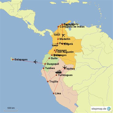 Browse the best tours in ecuador and peru with 106 reviews visiting places like lima and cusco. StepMap - Kolumbien-Ecuador-Peru - Landkarte für Südamerika