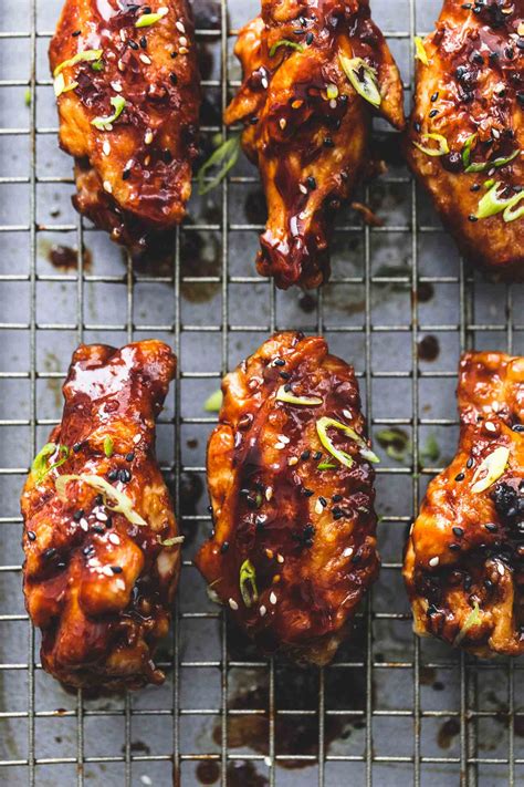 Chicken wings are baked with a homemade barbecue sauce to create a sweet and spicy appetizer. Spicy Korean BBQ Chicken Wings | Creme De La Crumb | Bbq ...