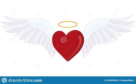 Angel Heart Art Drawing Tattoo Sketch Vector Illustration Stock Vector