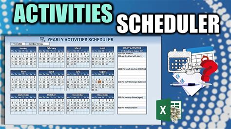 Learn How To Create This Yearly Activity Scheduler In Excel Free