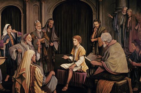 Jesus Belehrt Im Tempel Die Ältesten Der Junge Jesus Im Tempel