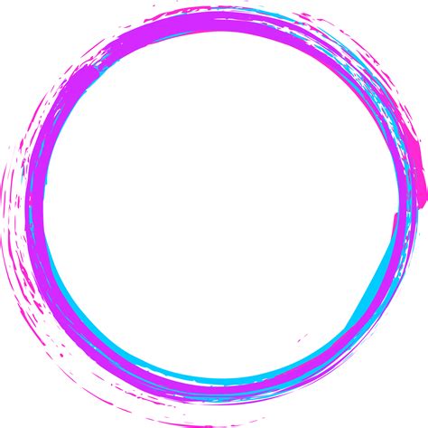 Colorful Grunge Brush Stroke Circle Png Transparent