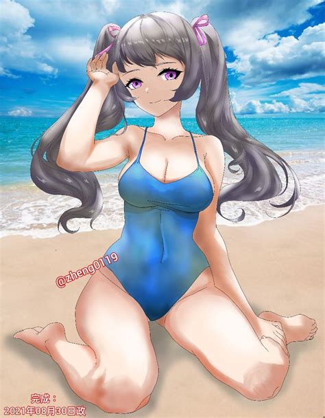 Zheng0119 Noelle Silva Black Clover Tagme 1girl Bare Shoulders Beach Breasts Closed