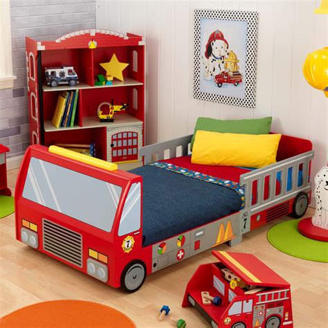 With secure & inventive ladder guard rails, it'll bring inspiration to any kid's fire truck toddler bed. KidKraft Fire Truck Toddler Bed - 76021 - Toddler Beds at Hayneedle