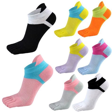 Satın Alın Women Split Socks Low Cut Ankle Show Toe Socks Cotton Blend Breathable Five Finger