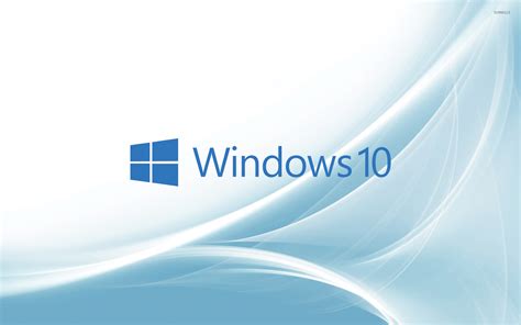 Windows 10 Blue Text Logo On Light Blue Curves Wallpaper