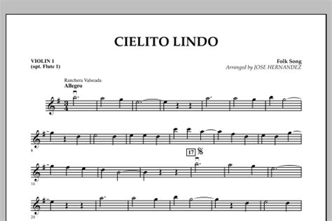 Cielito Lindo Violin 1 Sheet Music Jose Hernandez Concert Band