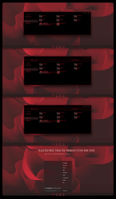 Black Red Neon Theme For Windows 11 22h2 Cleodesktop