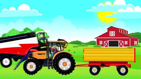 Kolorowanki traktory malowanki traktory do druku mjakmama pl. Farmer - Farm Work | Combine-Harvester | Kombajn - Traktor Bajki Dla Dzieci ☻ - YouTube