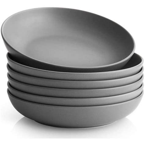 Y Yhy Pasta Bowls Set Of 6 Salad Serving Bowls Large Ceramic Soup Bowls 30 Ounces Porcelain