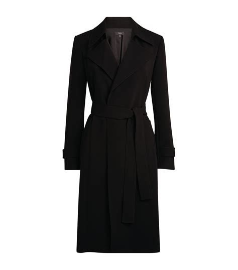 Theory Synthetic Oaklene Trench Coat In Black Lyst