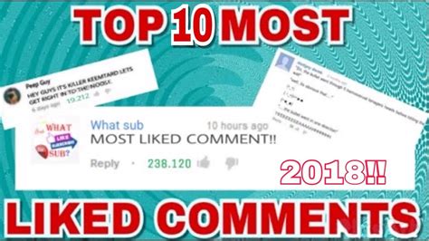 TOP 10 MOST LIKED COMMENTS ON YOUTUBE YouTube