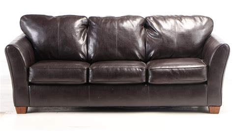 Ashley Furniture Dark Brown Faux Leather Sofa Ebth
