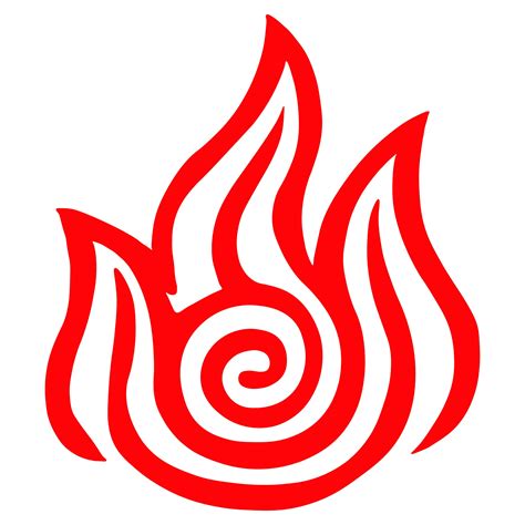 Fire Nation Symbol Colored Digital Print Etsy