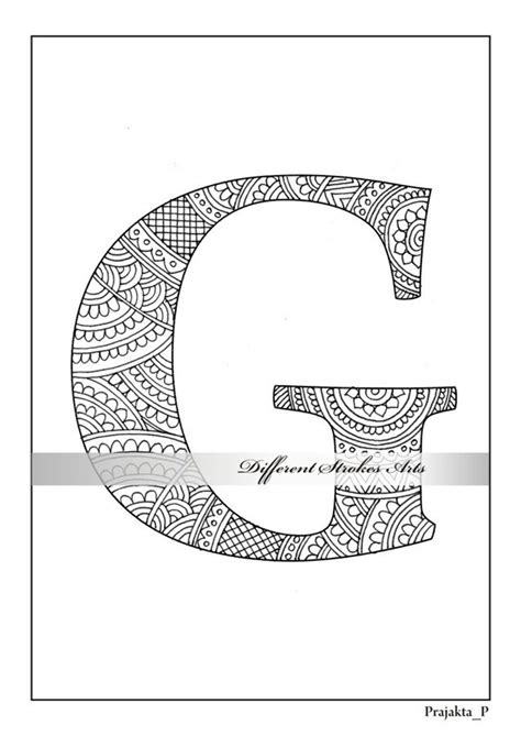 Zentangle Alphabet Pages Coloring Pages
