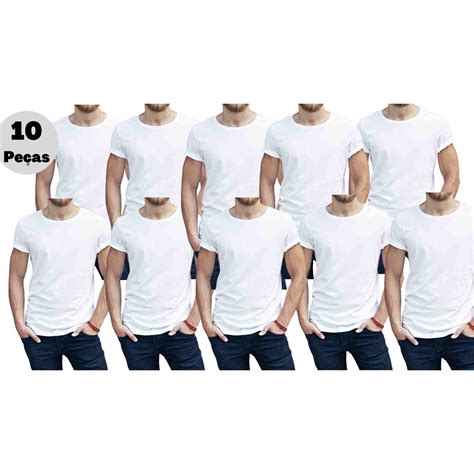 Kit 10 Camisetas Branca Lisa Atacado Para Sublimação 100 Poliéster