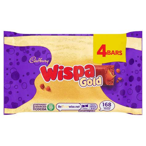cadbury wispa gold chocolate bar 4 pack 134g multipacks iceland foods
