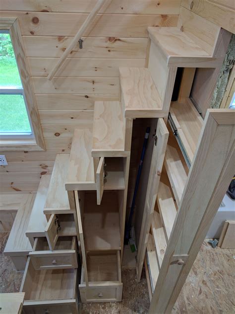 These Tiny House Stairs Have Plenty Of Storage Three Drawers A Large Storage Compartment A