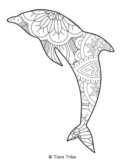 Dolphin Mandala Coloring Page Dolphin Coloring Pages Mandala