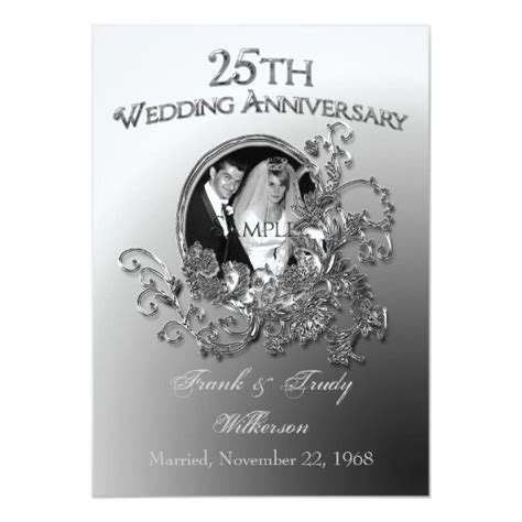 25th Silver Wedding Anniversary Invitations Zazzle