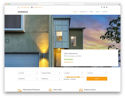Homespace Free Real Estate Listing Website Template 2024 Colorlib