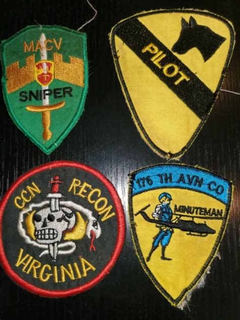 1960s Us Army Vietnam Era Airborne Ranger Special Forces Patch Set X4 L