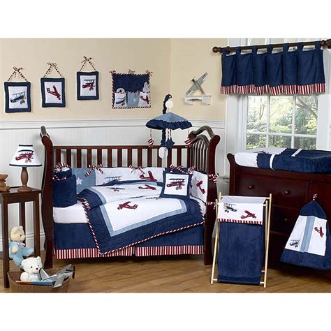 Everyone should have a selection of fun, playful & affordable bedding designs to choose from without. Sweet Jojo Designs Aviator 9-piece Crib Bedding Set ...