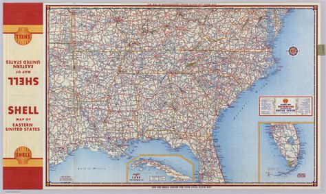 Shell Highway Map Southeastern Section Of The United States David