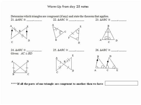 For each pair of triangles, tell which postulate, if any, can be used to prove the triangles congruent. Triangle Congruence Proof Worksheet Awesome Triangle ...