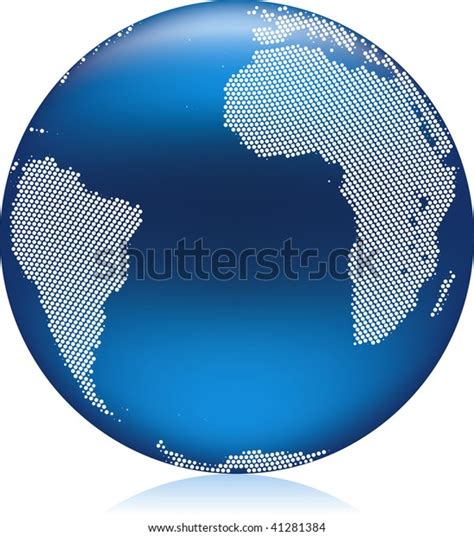 Vector Illustration Shiny Blue Earth Globe Stock Vector Royalty Free