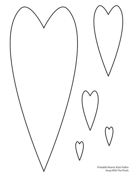 Print Out These 6 Sweet And Free Heart Templates Heart Shapes