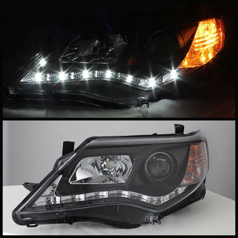 Not all features available on all vehicles and model grades. 2012-2013 Toyota Camry LED DRL Strip Projector Headlights ...