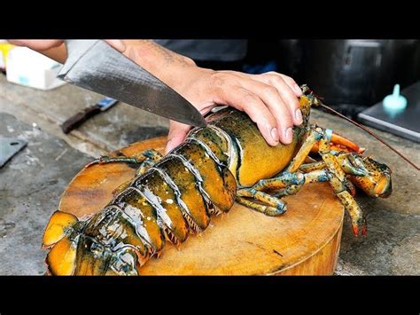Thai Street Food Giant Lobster Gravy Noodles Bangkok Seafood Thailand