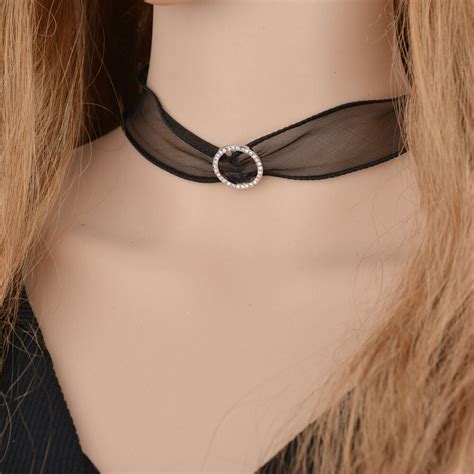 gereit sexy black lace choker tattoo necklace gothic punk round circle pendants necklaces for