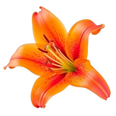Orange Lilly Flower Isolated AI Generative 23854857 PNG