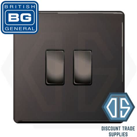 Bg Nexus Black Nickel Screwless Flatplate Switches And Sockets Black