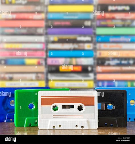 Stack Of Old Colorful Audio Cassettes Stock Photo Alamy