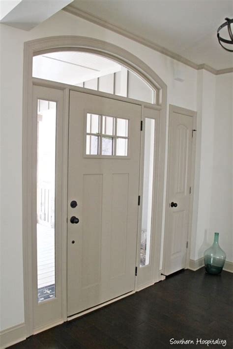 Front Door Inside White Dove Paint Color On Walls And Darker Trim