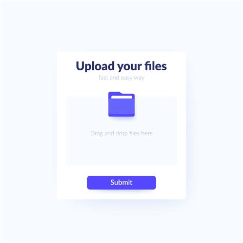 Upload Files Form With Submit Button Vector Ui Design 8002164 Vector