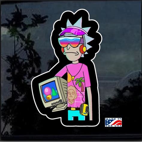 Vaporwave Rick And Morty Full Color Decal Sticker