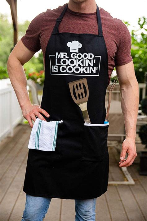 Mr Good Looking Is Cooking Apron Funny Aprons For Men Aprons For