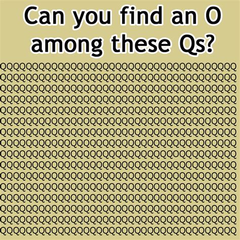 Can You Find An O Among These Qs Riddle Brainteaser Eyetest Funny